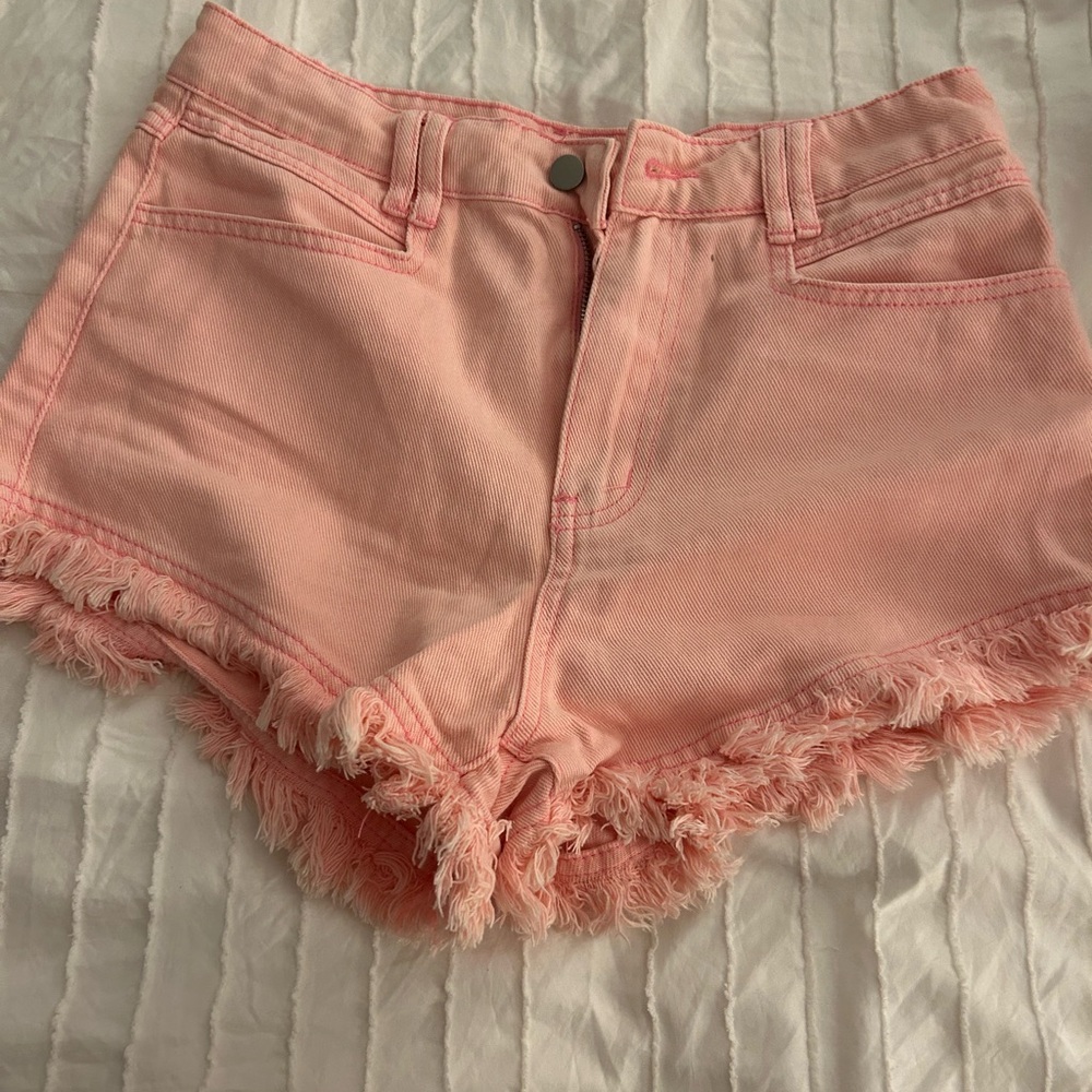 Pink Shein jean shorts. Size M